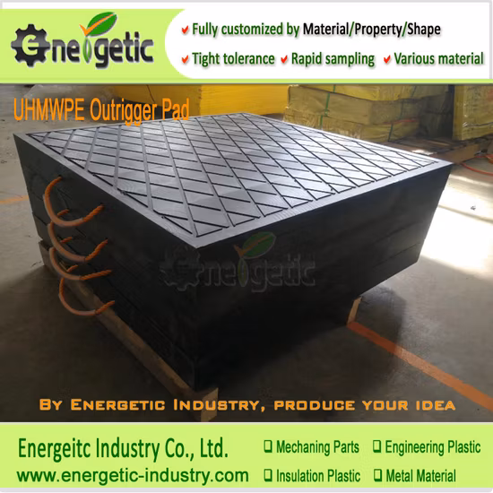 Mobile Polyethylene Outrigger Pads/UHMWPE Leveling Pads RV/ Jacking/Wear Resistant UHMWPE Crane Leg Support Pads/High Strength Portable HDPE Crane Outrigger Pad